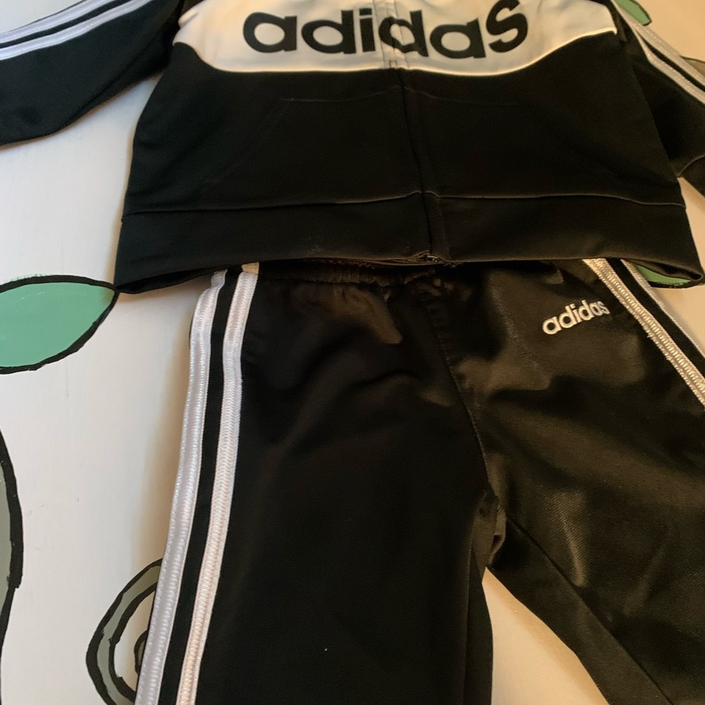6 months adidas outfit black and white